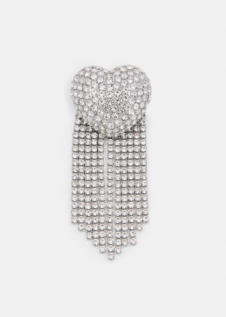 
                  
                    Silver Rhinestone Brooch
                  
                