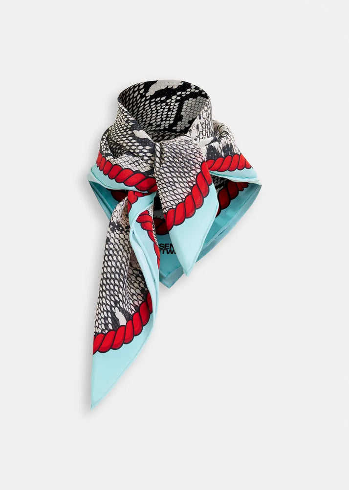 
                  
                    Inc Light Blue, Red and Green Silk Square Scarf
                  
                