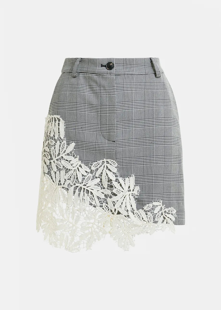 
                  
                    Interior Asymmetrical Skirt with Lace
                  
                