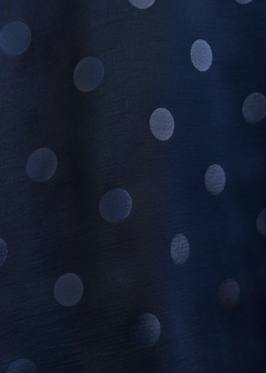 
                  
                    Ishirt Navy Polkadot Top with Cap Sleeves
                  
                