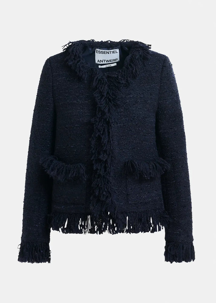 
                  
                    Iskra Navy Blue Fringed Jacket
                  
                