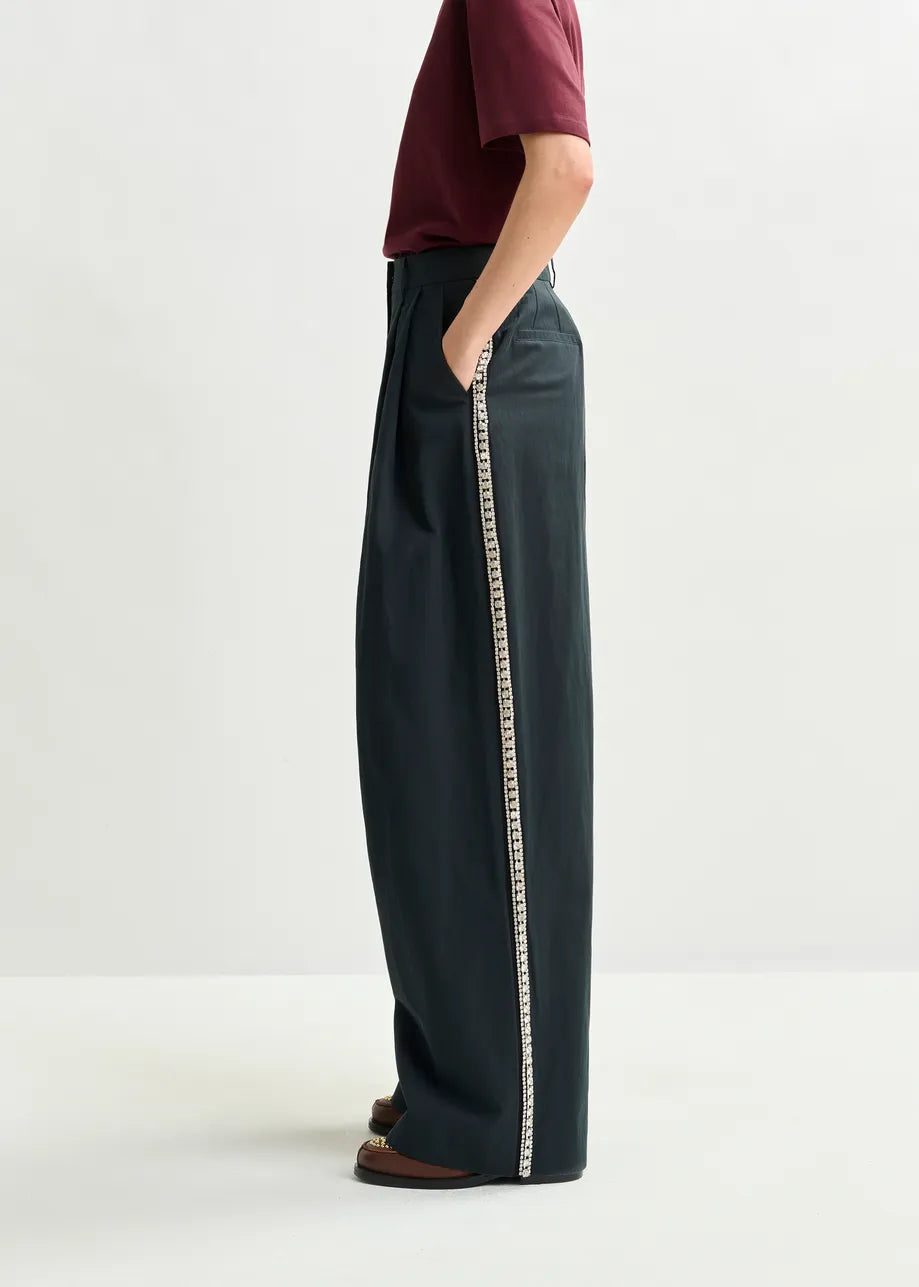 
                  
                    ISO Rhinestone Trimmed Wide Leg Pants
                  
                