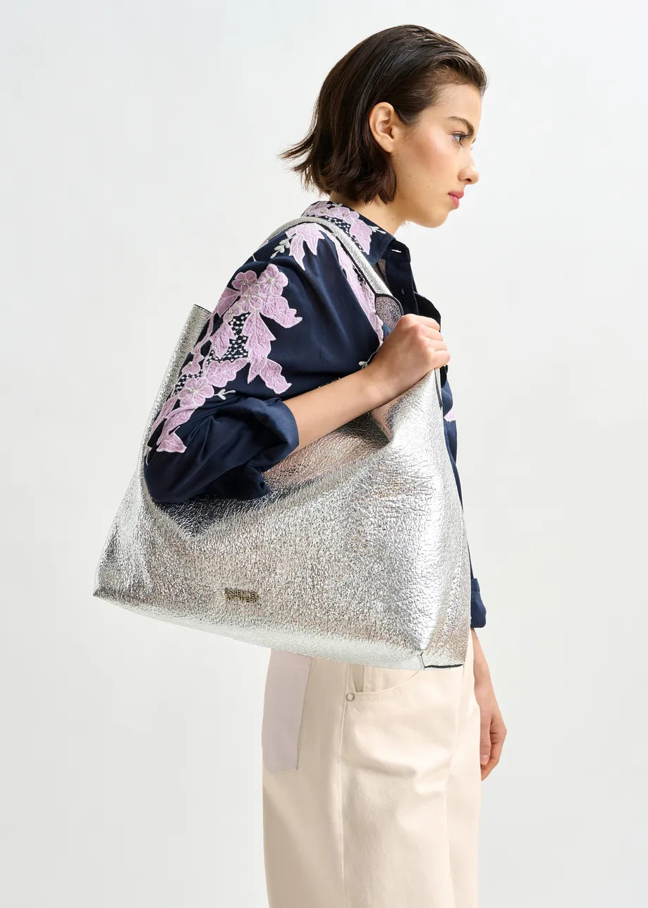 Istrala Silver Metallic Bag