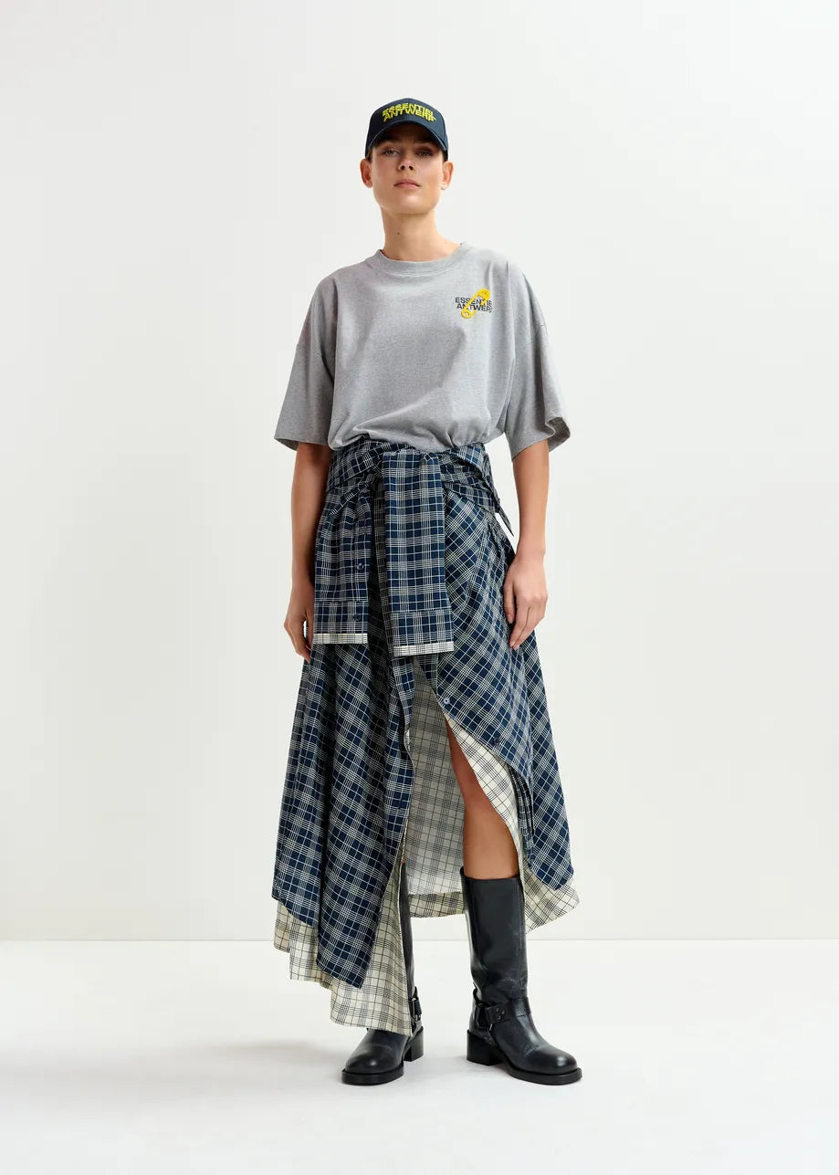 Navy and White Asymmetrical skirt