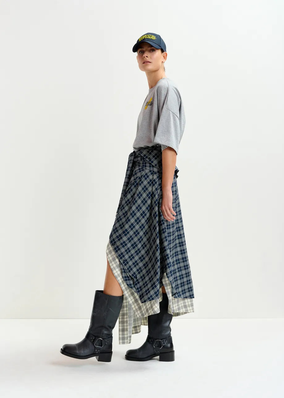 
                  
                    Navy and White Asymmetrical skirt
                  
                