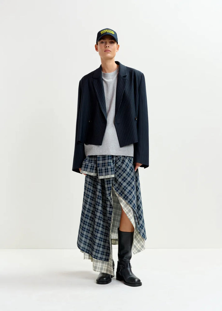 
                  
                    Navy and White Asymmetrical skirt
                  
                