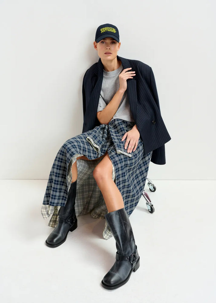 
                  
                    Navy and White Asymmetrical skirt
                  
                
