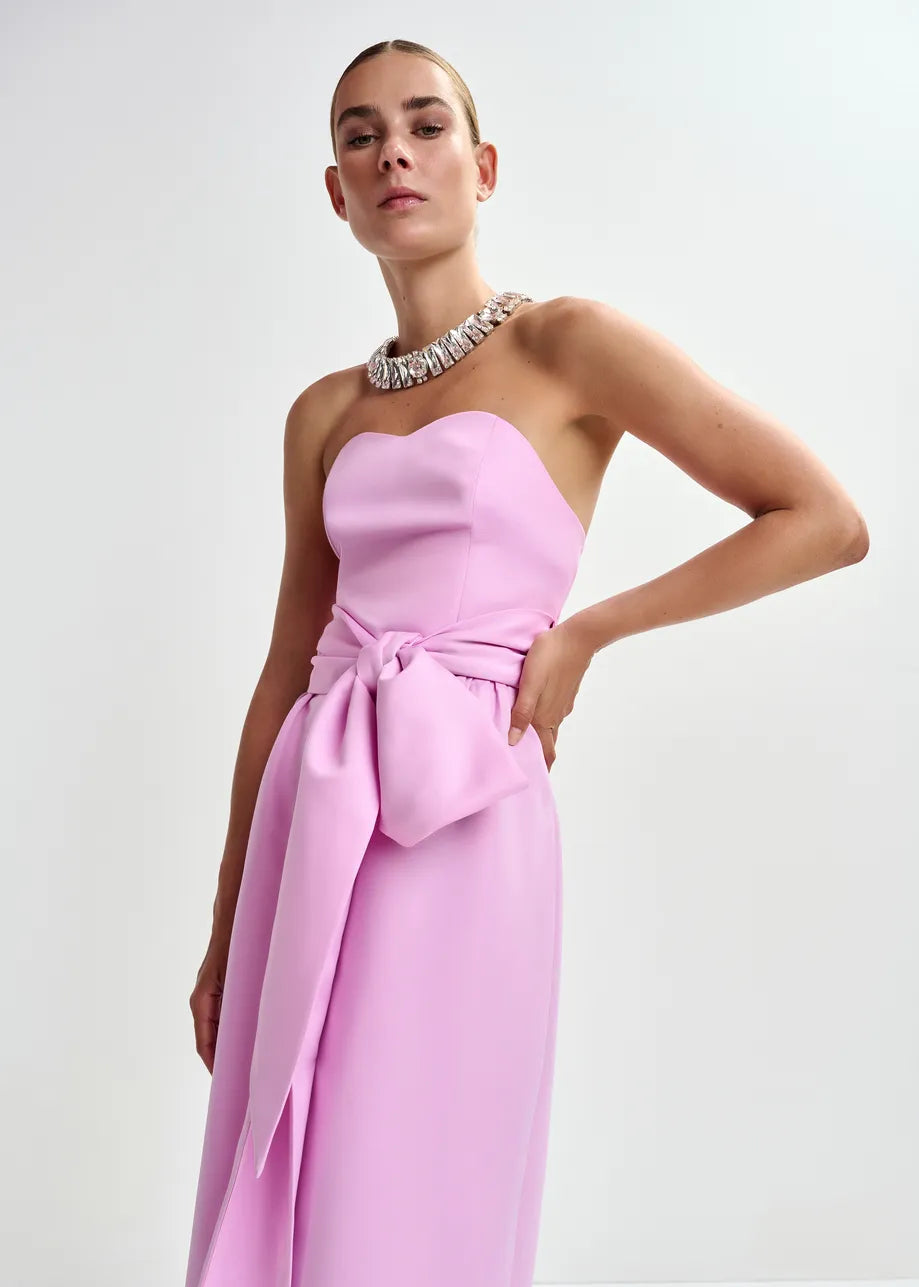 
                  
                    Juror Pink Strapless Midi Dress
                  
                