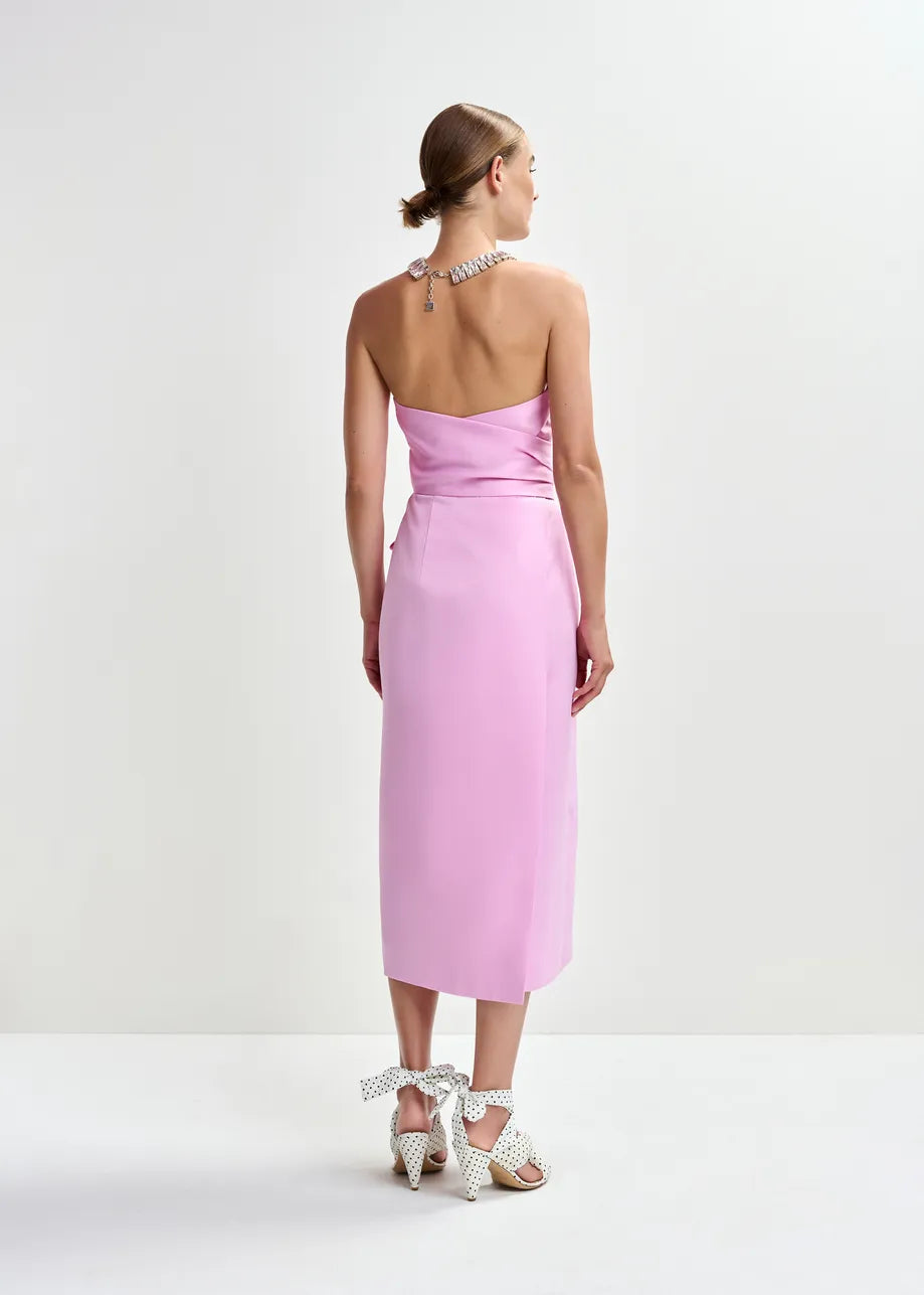 
                  
                    Juror Pink Strapless Midi Dress
                  
                