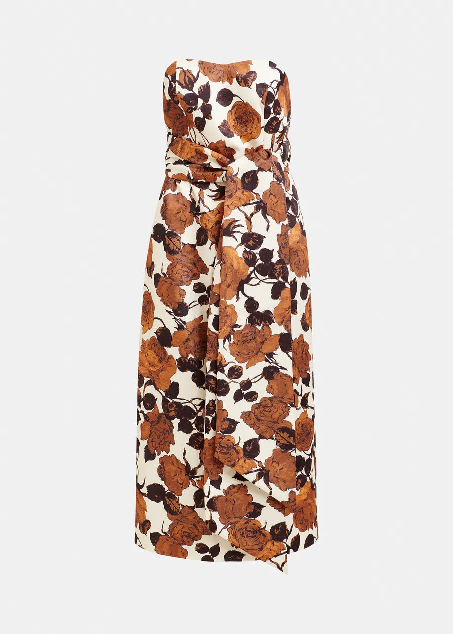 
                  
                    Juror Beige And Brown Strapless Midi Dress
                  
                