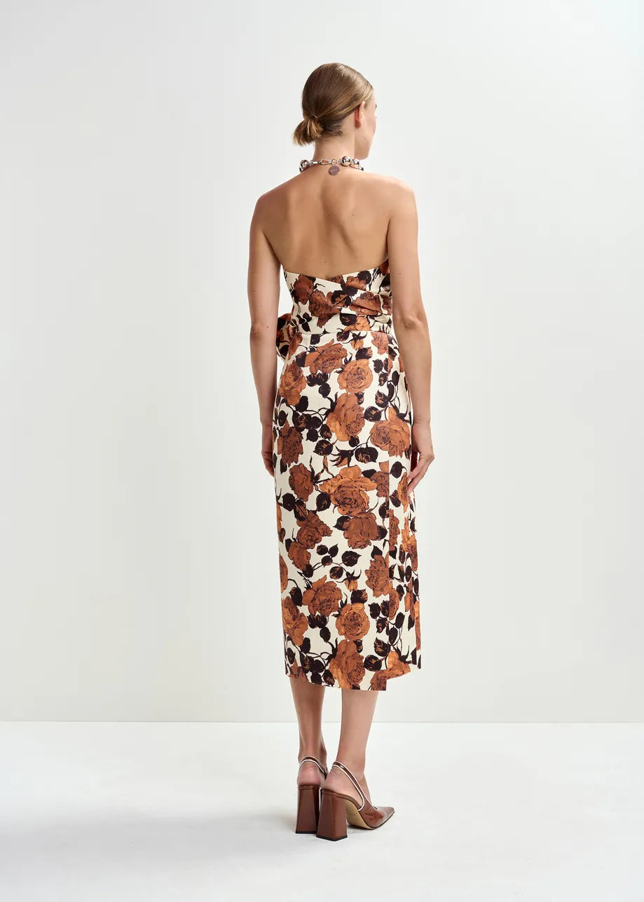 
                  
                    Juror Beige And Brown Strapless Midi Dress
                  
                
