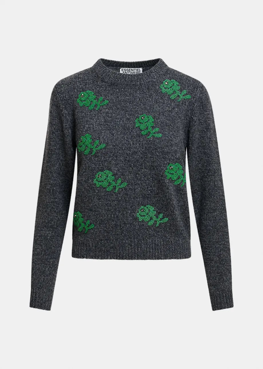 
                  
                    Korine Embroidered Knit Charcoal
                  
                