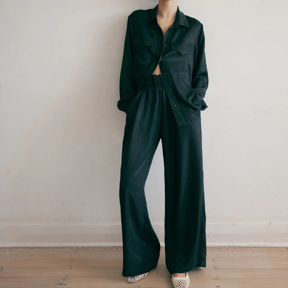 
                  
                    Draped pull on Pant in Black
                  
                