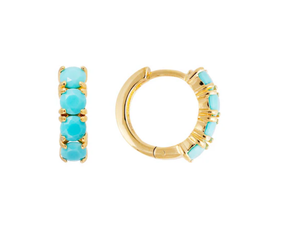 Turquoise Midi Hoops