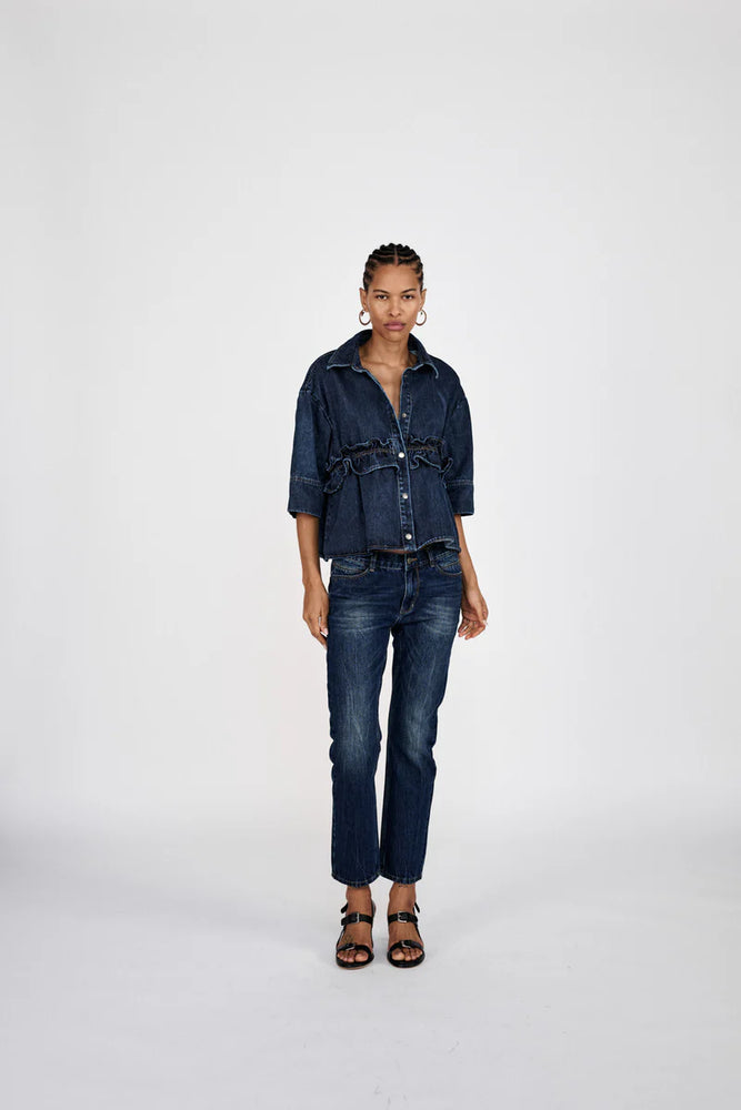 
                  
                    Paige Dark Washed Indigo Denim Shirt
                  
                