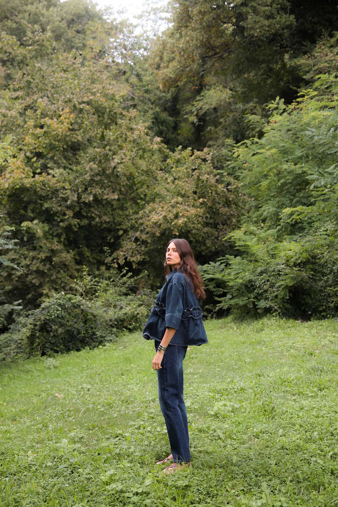 
                  
                    Paige Dark Washed Indigo Denim Shirt
                  
                