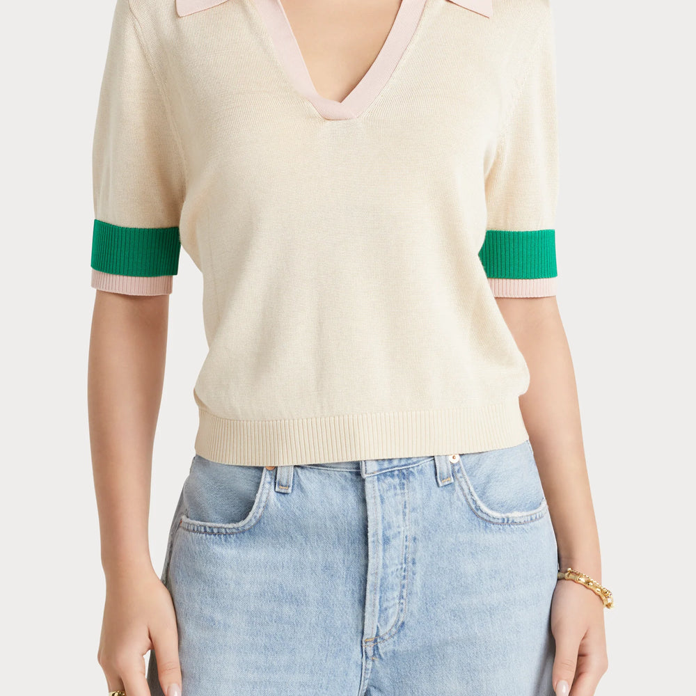 
                  
                    Knit Cuff Polo - Marshmallow
                  
                