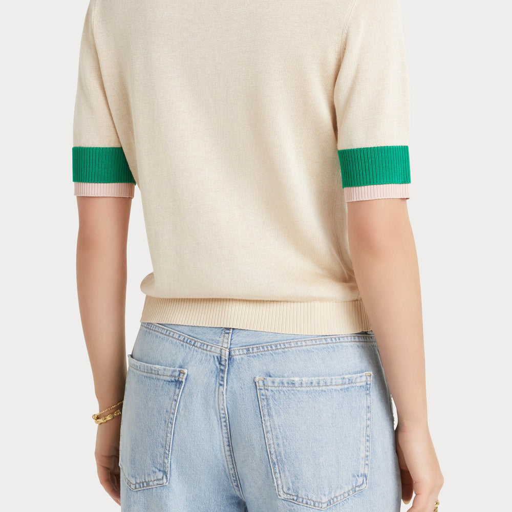 
                  
                    Knit Cuff Polo - Marshmallow
                  
                