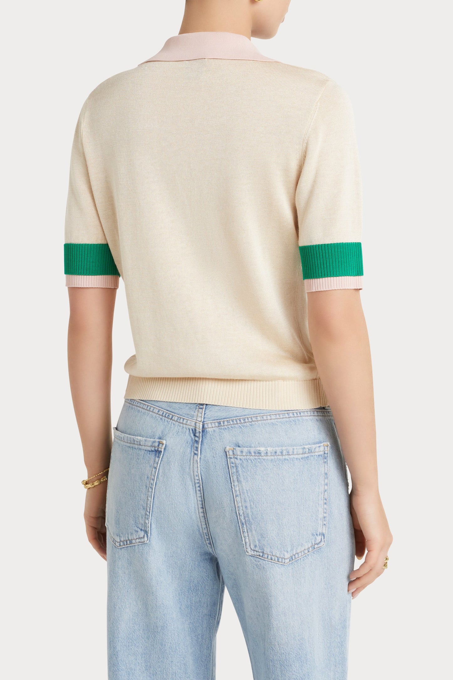 
                  
                    Knit Cuff Polo - Marshmallow
                  
                